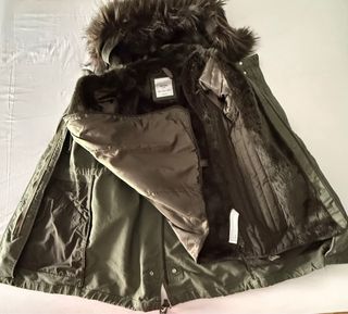 Parka verde militar con forro desmontable