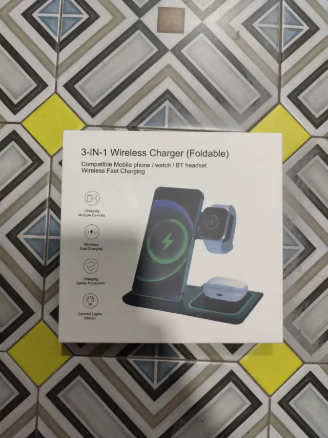 Cargador Inalámbrico 3 en 1 Plegable