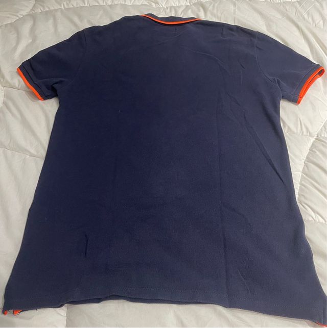 Camisa Polo Zara Azul Naranja Cremallera
