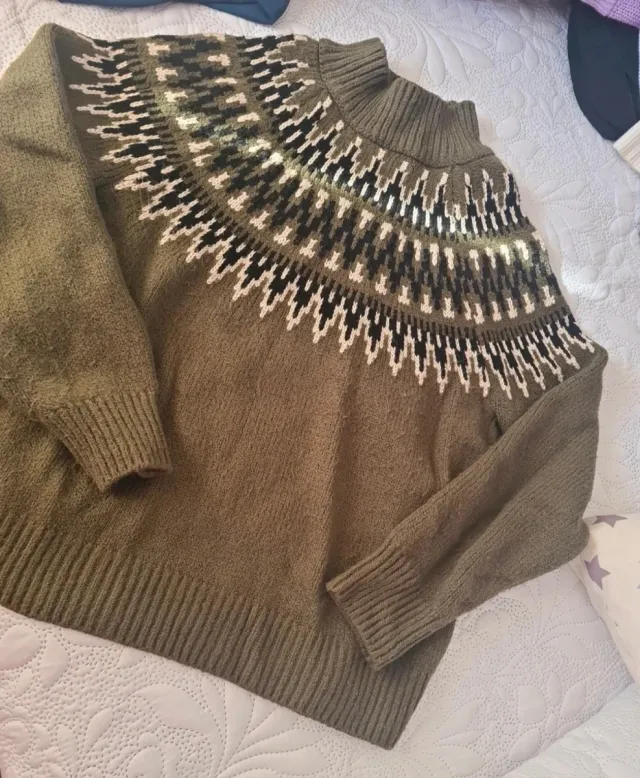 Jersey invierno cuello alto estampado
