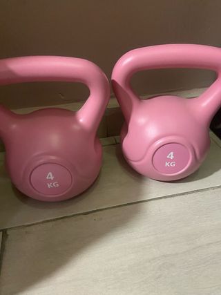 2 Mancuernas Kettlebell 4 kg Rosas