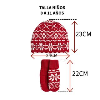 Conjunto Gorro y Manoplas Jacquard Niños
