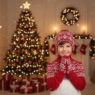 Conjunto Gorro y Manoplas Jacquard Niños