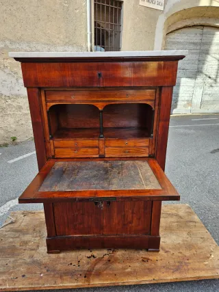 Secretaire antico in legno e marmo