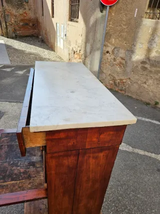 Secretaire antico in legno e marmo