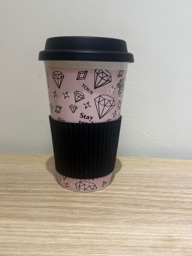 Vaso cerámica Tous diseño diamantes rosa