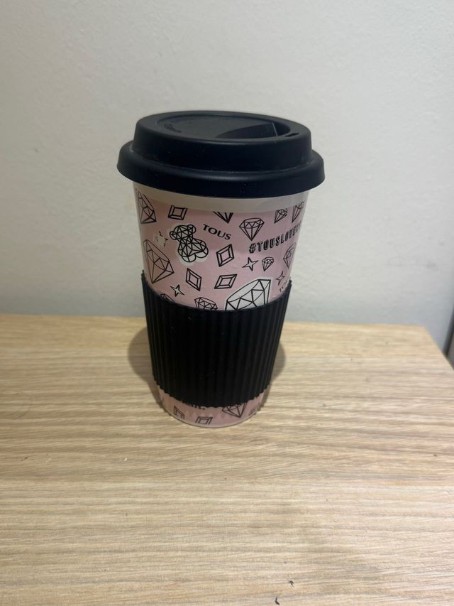 Vaso cerámica Tous diseño diamantes rosa