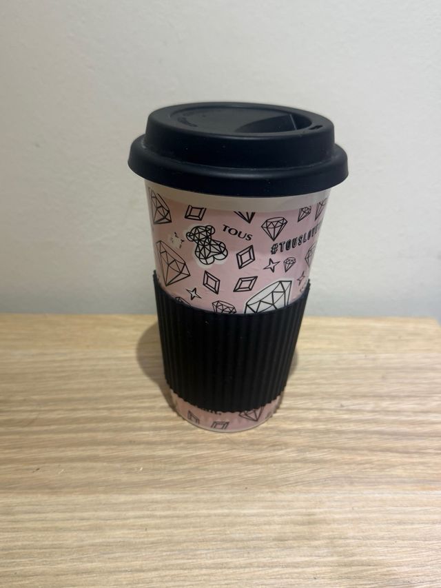 Vaso cerámica Tous diseño diamantes rosa