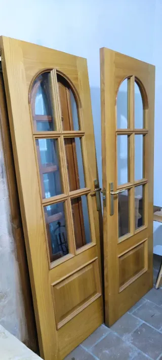 Puertas de interior de madera con cristales (2)