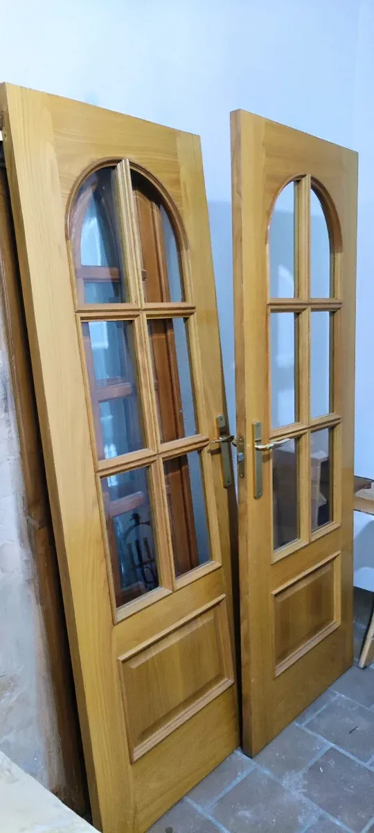 Puertas de interior de madera con cristales (2)