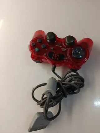 Mando PS2 Rojo Transparente