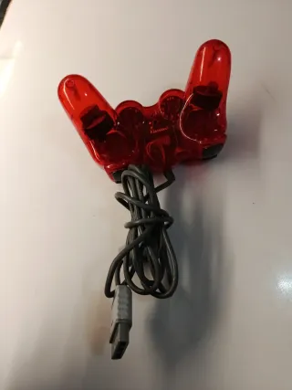 Mando PS2 Rojo Transparente