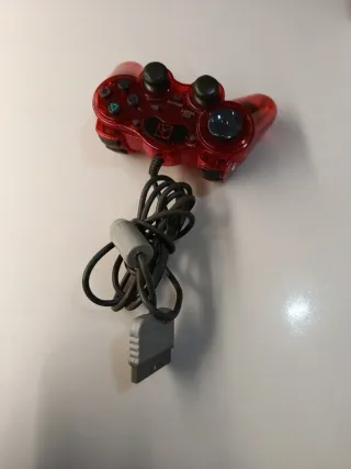Mando PS2 Rojo Transparente