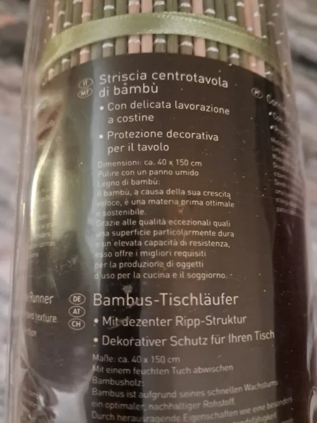 Striscia centrotavola in bambù