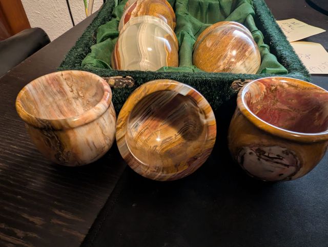 Set Lujo Vasitos Alabastro Piedra