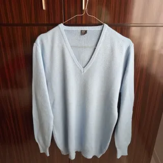 Maglia uomo BON JEANS V-neck celeste