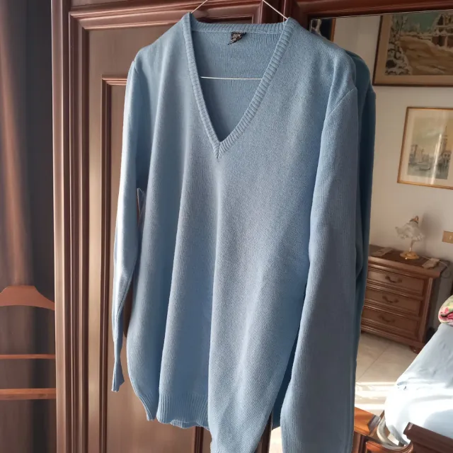 Maglia uomo BON JEANS V-neck celeste