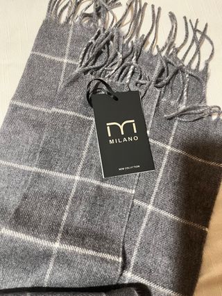 Bufanda Milano Hombre Gris y Blanca