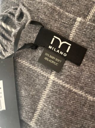 Bufanda Milano Hombre Gris y Blanca