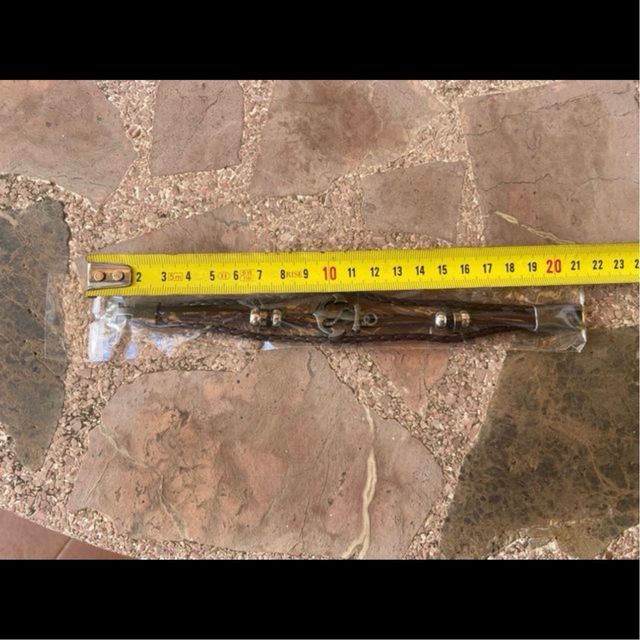 Pulsera ancla cuero trenzado