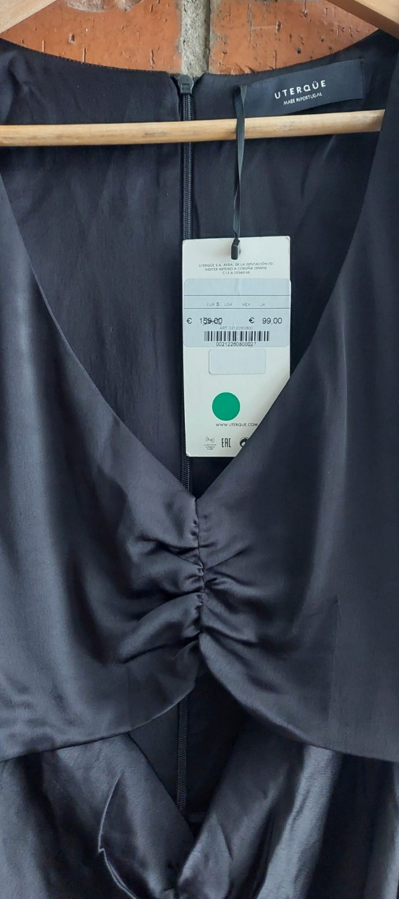 Vestido largo Uterqüe negro talla S