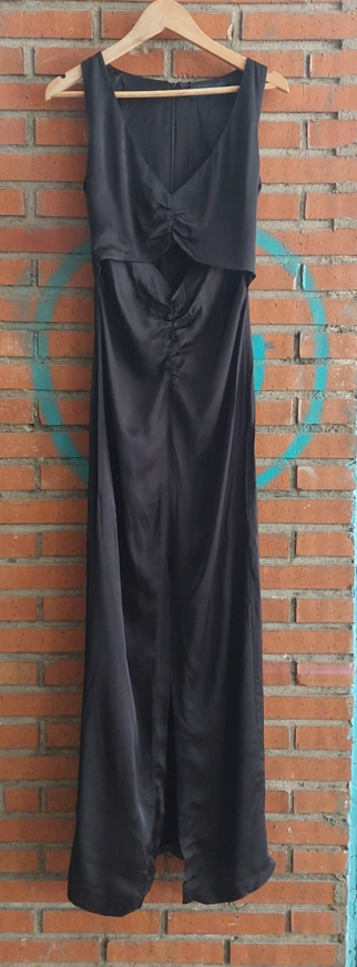 Vestido largo Uterqüe negro talla S