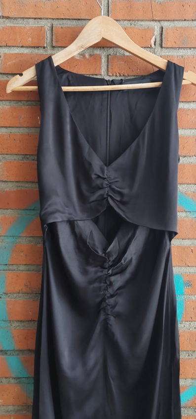 Vestido largo Uterqüe negro talla S