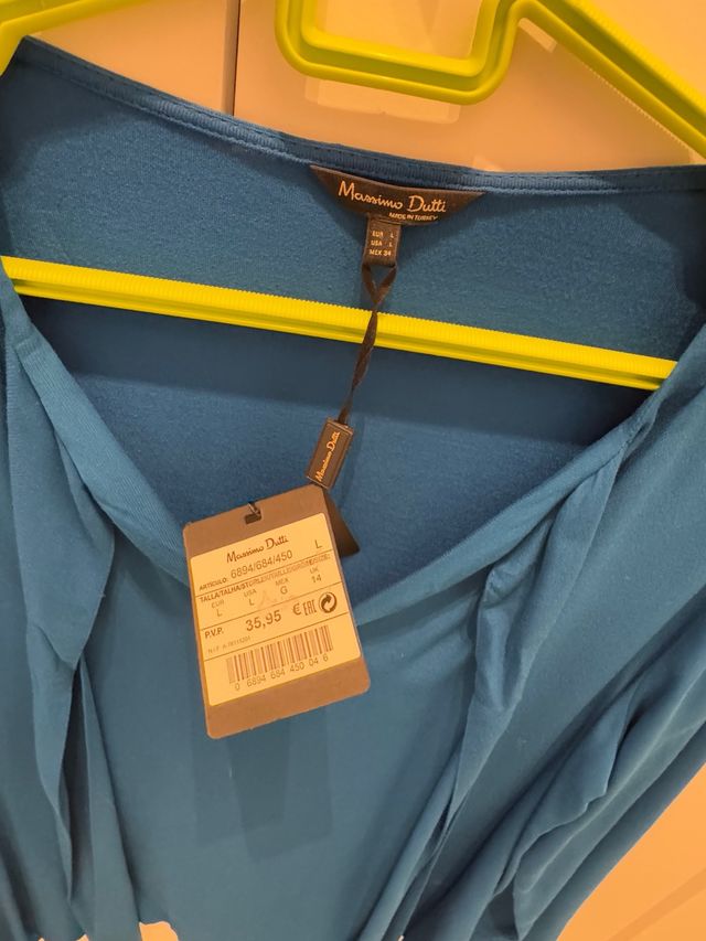 Blusa Massimo Dutti azul mujer talla L