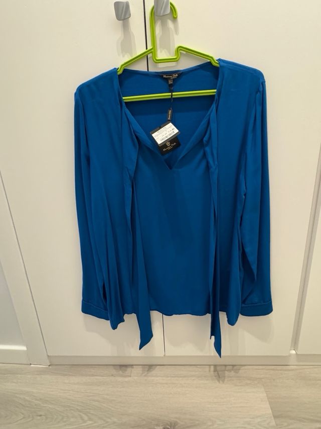 Blusa Massimo Dutti azul mujer talla L
