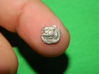 Obol Griego de plata Mysia Kyzikos atun y jabali