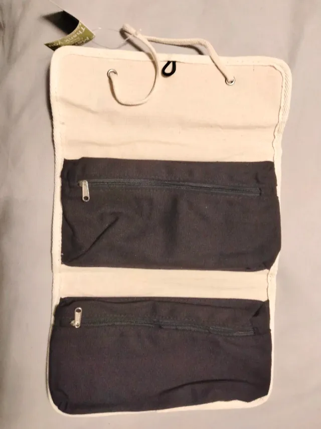 Porta accessori makeup beige/grigio