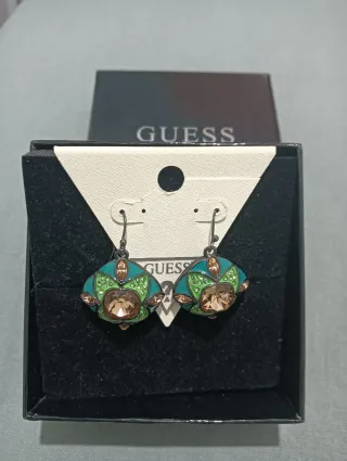 Pendientes Guess Flor Dorados y Verdes