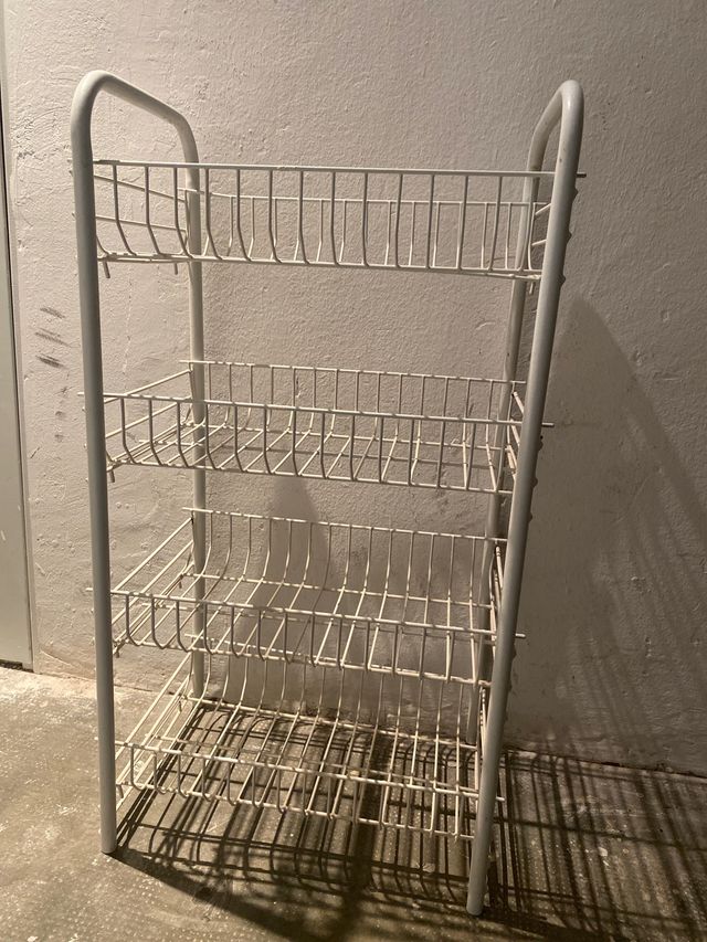 Estantería metálica blanca de 4 niveles