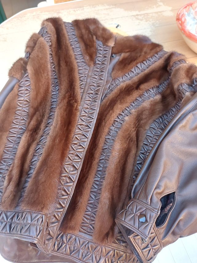 Chaquetón piel IVONNE marrón oscuro