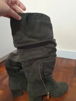 Botas altas grises mujer