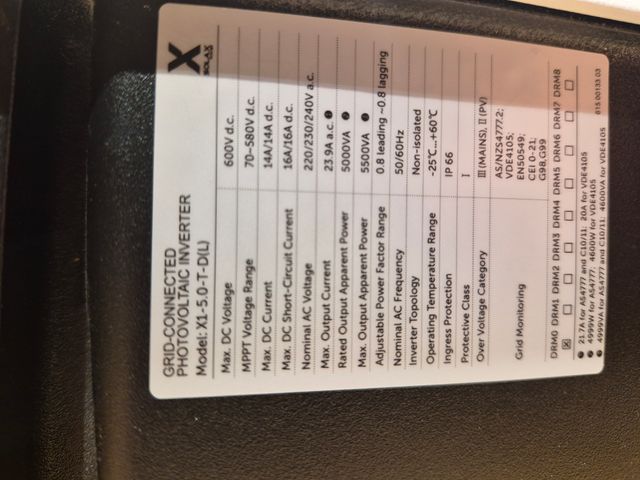 Inversor Solax Power X1 5.0 Monofásico