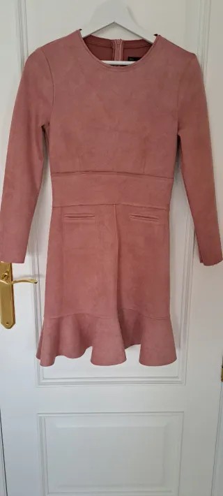 Vestido rosa palo manga larga