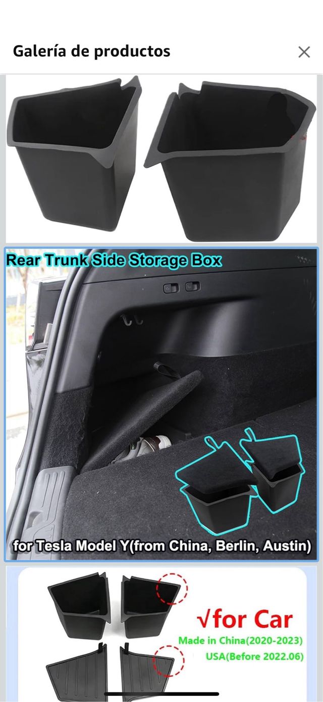 Scatola di stoccaggio Tesla Model 3/Y nera