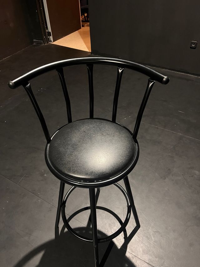 Taburete giratorio negro asiento acolchado (hay 10