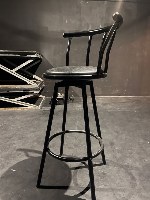 Taburete giratorio negro asiento acolchado (hay 10