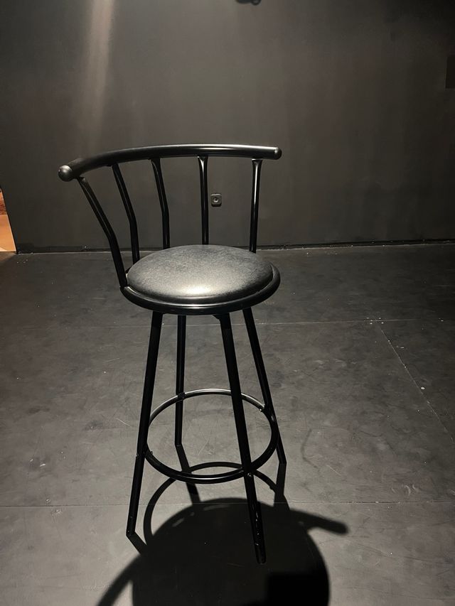 Taburete giratorio negro asiento acolchado (hay 10