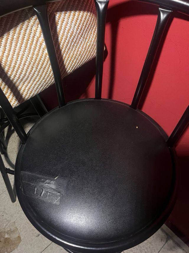 Taburete giratorio negro asiento acolchado (hay 10