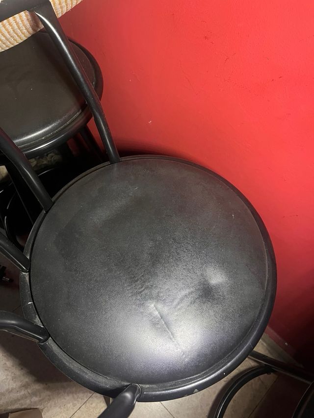 Taburete giratorio negro asiento acolchado (hay 10