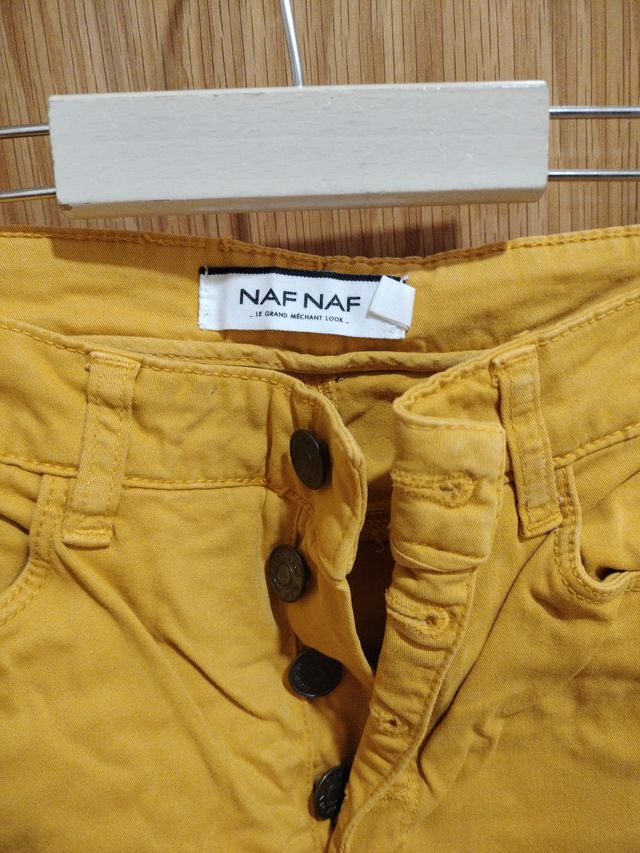 Pantalones mostaza mujer