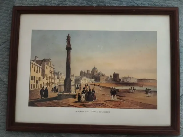 Lote 4 Láminas Cádiz Marco Madera