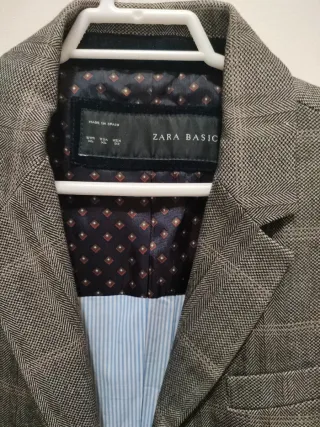 Blazer cuadros Zara gris