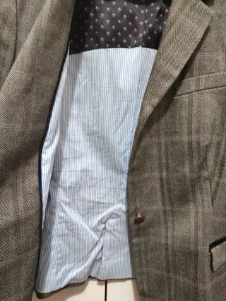 Blazer cuadros Zara gris