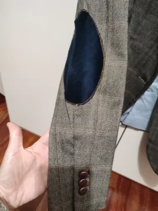 Blazer cuadros Zara gris