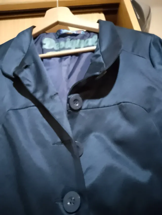 Abrigo Desigual mujer azul estampado talla L es az