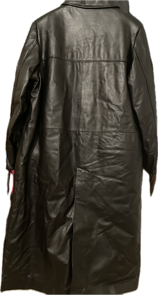 Cappotto lungo in vera pelle nera - Taglia 50